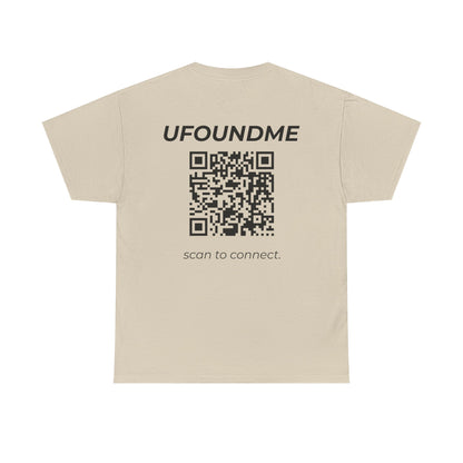 UfoundMe Basic Heavy Cotton Tee – Unisex QR Streetwear Shirt